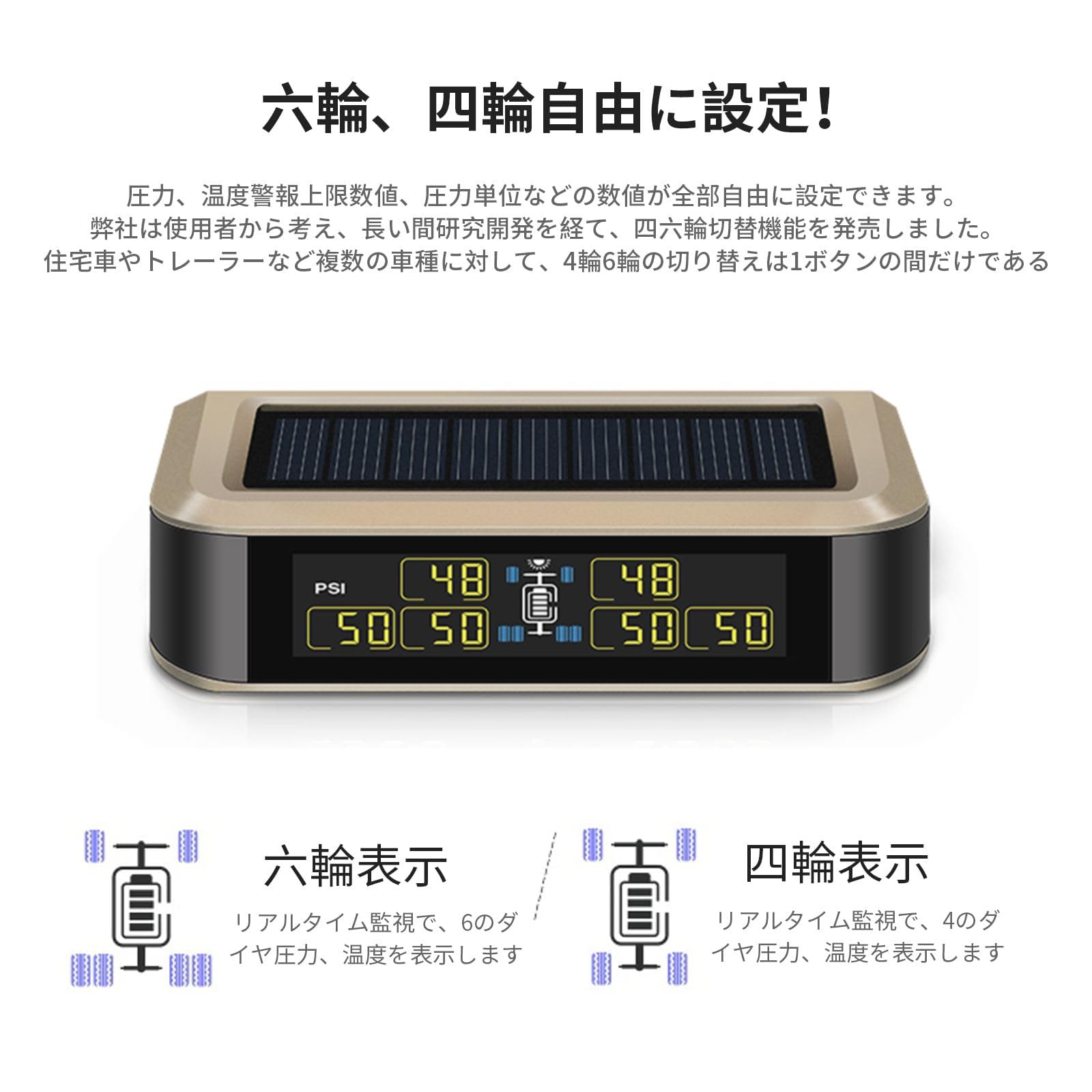 Amazon.co.jp: OBEST 空気圧センサー 車 6輪 タイヤ空気圧モニター